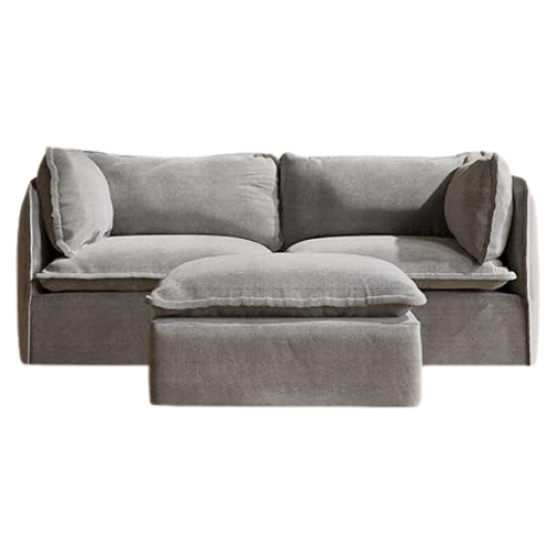 Modular Washable 2-Seater Couch + Ottoman