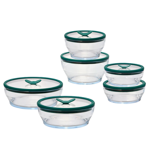 Glass Food Storage Round Dish Set, 12pcs