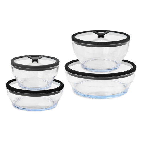Glass Food Storage Round Dish Set, 8pcs