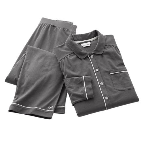 Boll & Branch_Womens Soft Knit Short Sleeve & Pants Pajama Set