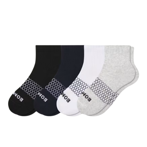 Kids Solids Quarter Sock, 4pk
