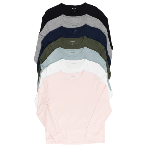 Cozy Earth_Womens Bamboo Stretch-Knit Long Sleeve Lounge Tee