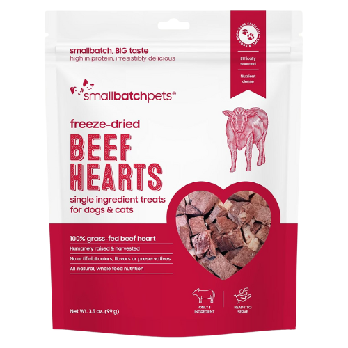 Freeze-Dried Beef Hearts for Dogs + Cats