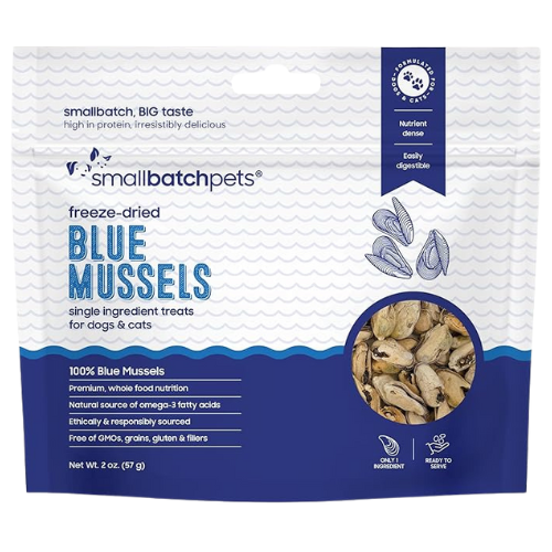 Freeze-Dried Blue Mussels Treats for Dogs + Cats