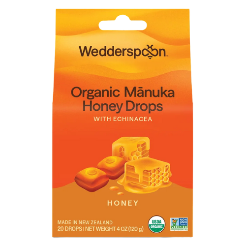 Wedderspoon_Organic Manuka Honey Cough Drops (Honey with Echinacea)