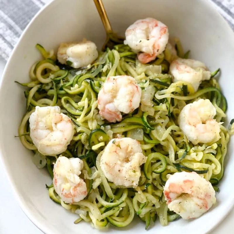 Lemon Shrimp Zoodle Bowl | GIRLS WHO EAT