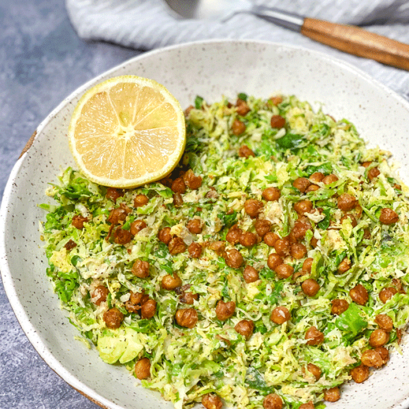 Vegan Caesar Brussels Salad | GIRLS WHO EAT